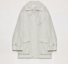 Relaxed Gold Linen Blend Lace - Up Mid - Length Trench Coat Spring"Flynn Magazine" - variant_title