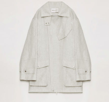 Relaxed Gold Linen Blend Lace - Up Mid - Length Trench Coat Spring"Flynn Magazine" - variant_title
