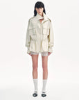 "Relaxed Toning" Lightly Coated Drawstring Waisted Outerwear Summer - variant_title