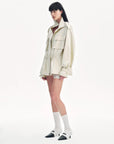 "Relaxed Toning" Lightly Coated Drawstring Waisted Outerwear Summer - variant_title