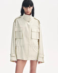 "Relaxed Toning" Lightly Coated Drawstring Waisted Outerwear Summer - variant_title
