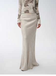 Retro bias - cut linen blended straight fishtail maxi skirt"Light and breezy" - variant_title