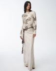 Retro bias - cut linen blended straight fishtail maxi skirt"Light and breezy" - variant_title