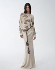 Retro bias - cut linen blended straight fishtail maxi skirt"Light and breezy" - variant_title