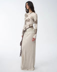 Retro bias - cut linen blended straight fishtail maxi skirt"Light and breezy" - variant_title