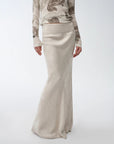 Retro bias - cut linen blended straight fishtail maxi skirt"Light and breezy" - variant_title