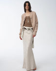 Retro bias - cut linen blended straight fishtail maxi skirt"Light and breezy" - variant_title