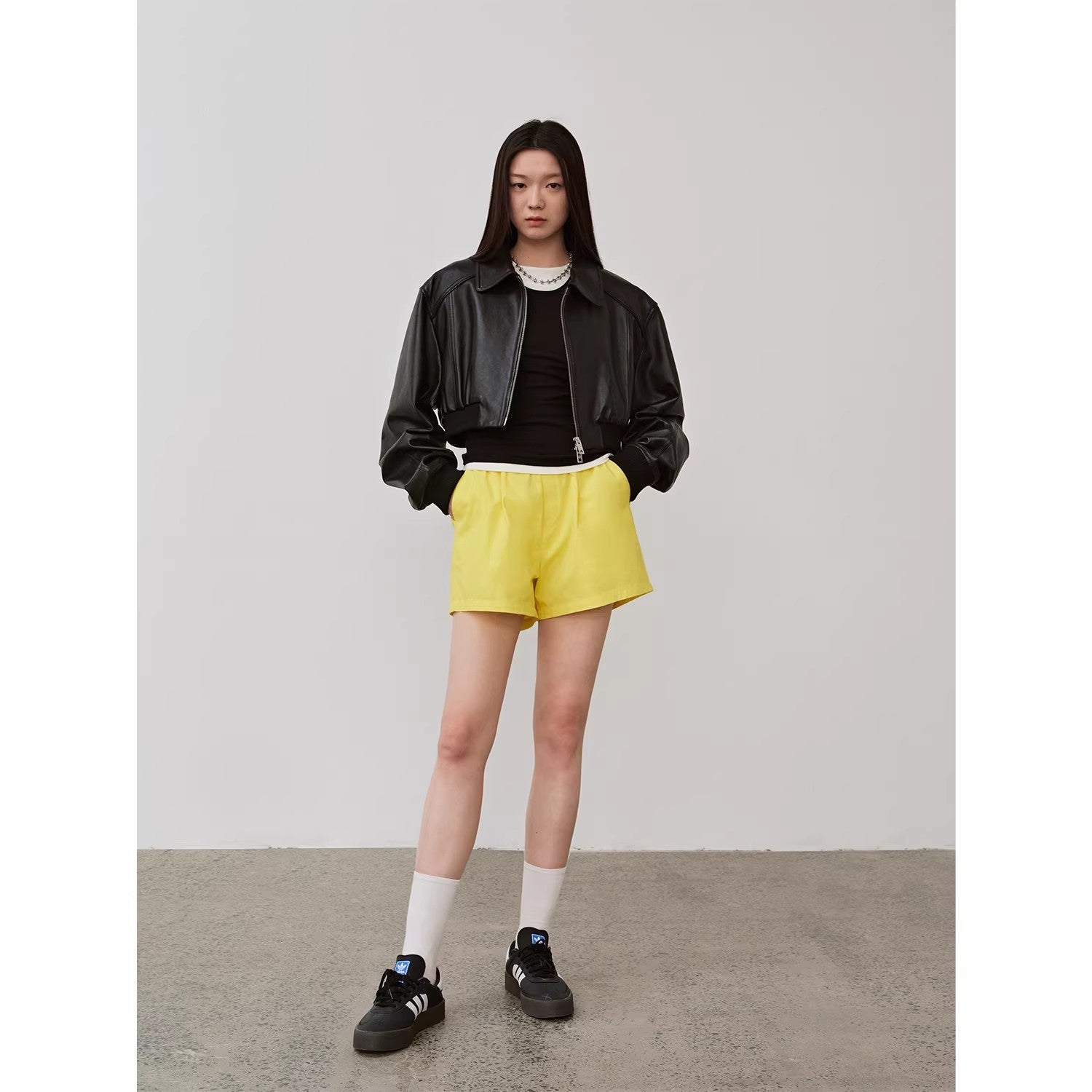 Retro Classic Stand Up Sheep Leather Short Jacket "Witch Game"