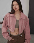 Retro Classic Stand Up Sheep Leather Short Jacket "Witch Game" - variant_title