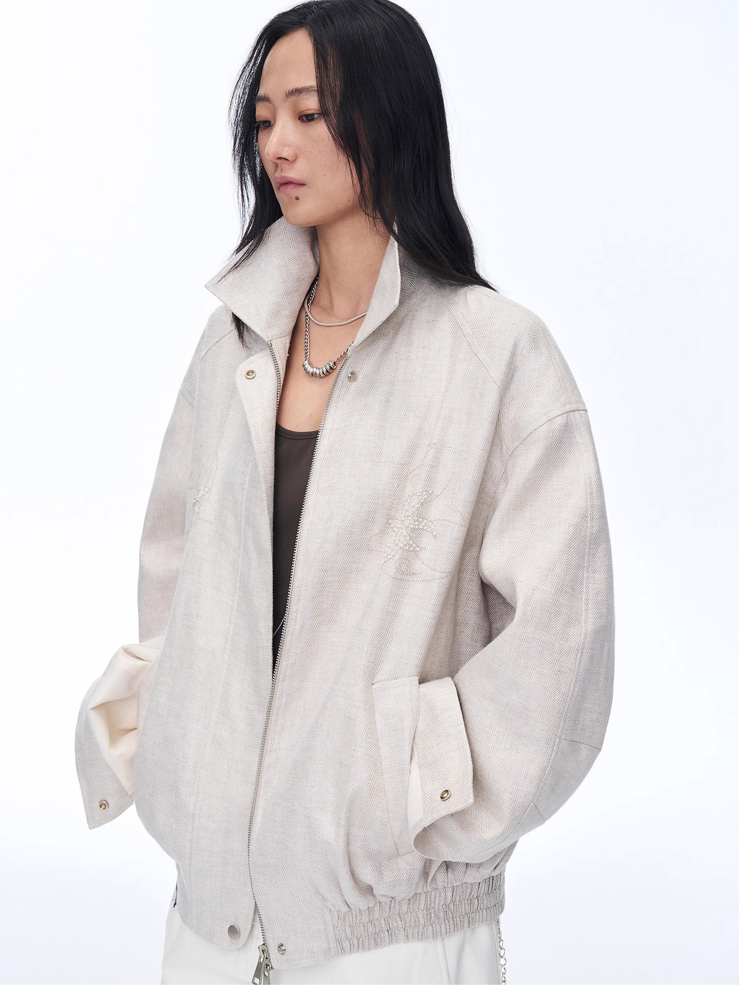 Retro ethnic style beaded embroidery linen loose straight version jacket spring"Comfort Zone" - variant_title