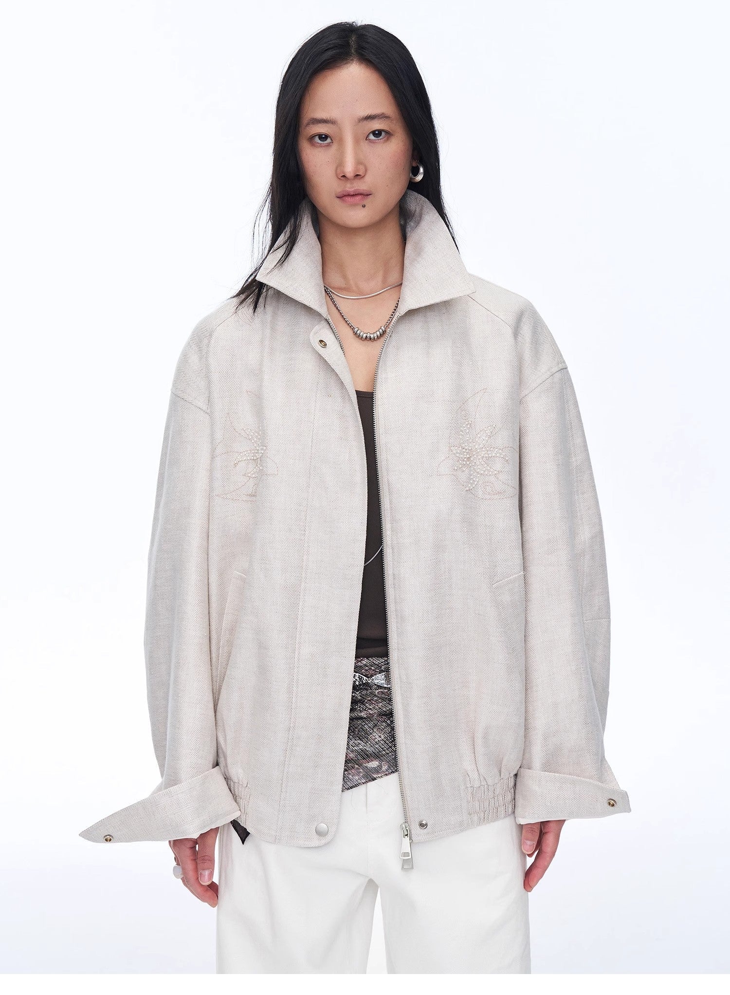 Retro ethnic style beaded embroidery linen loose straight version jacket spring"Comfort Zone" - variant_title