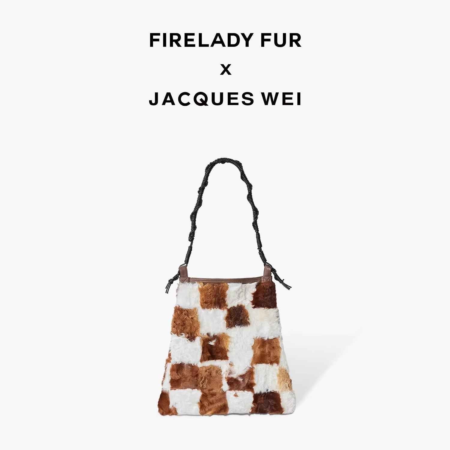 Retro fashionable versatile stitching contrasting checkerboard shoulder bag wool bag - variant_title