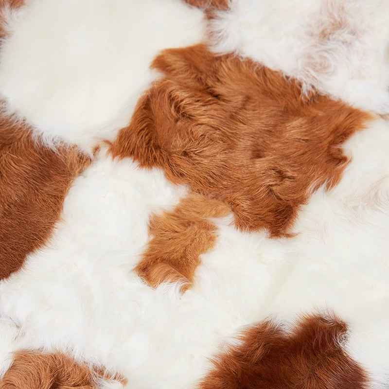 Retro fashionable versatile stitching contrasting checkerboard shoulder bag wool bag - variant_title