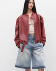 Retro Sheepskin Stand Collar Short Motorcycle Jacket “Caramel Mountain” - variant_title
