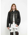 Retro Sheepskin Stand Collar Short Motorcycle Jacket “Caramel Mountain” - variant_title