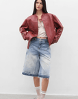 Retro Sheepskin Stand Collar Short Motorcycle Jacket “Caramel Mountain” - variant_title