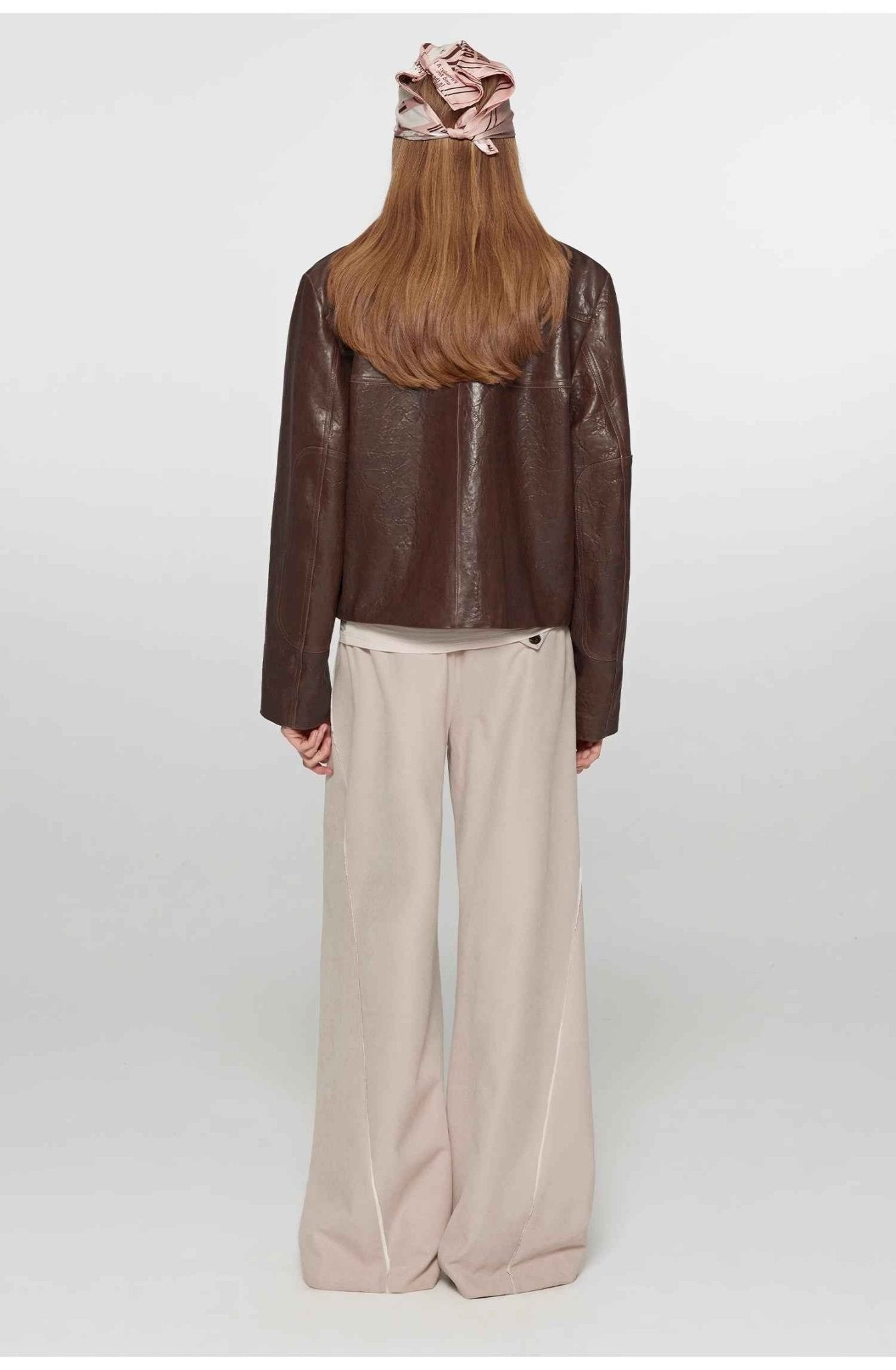 Retro Sheepskin Stand Collar Short Motorcycle Jacket “Caramel Mountain” - variant_title