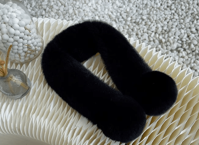 Rex Rabbit Double - Sided Fur Ball Magnetic Scarf Parent - Child Short Style - variant_title