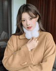 Rex Rabbit Double - Sided Fur Ball Magnetic Scarf Parent - Child Short Style - variant_title