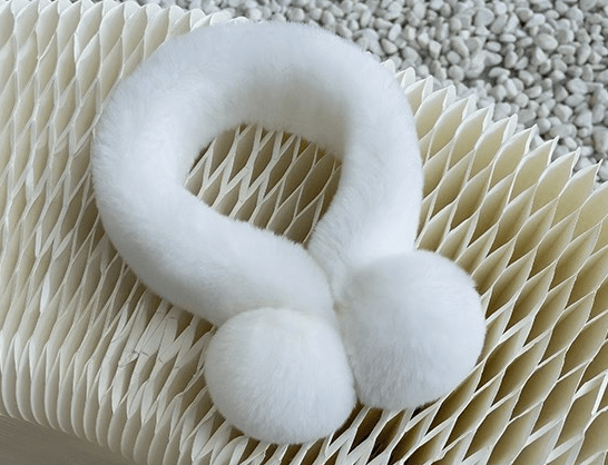 Rex Rabbit Double - Sided Fur Ball Magnetic Scarf Parent - Child Short Style - variant_title