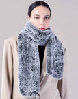 Rex rabbit fur long fur scarf woven double - sided real fur scarf for women - variant_title