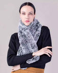 Rex rabbit fur long fur scarf woven double - sided real fur scarf for women - variant_title