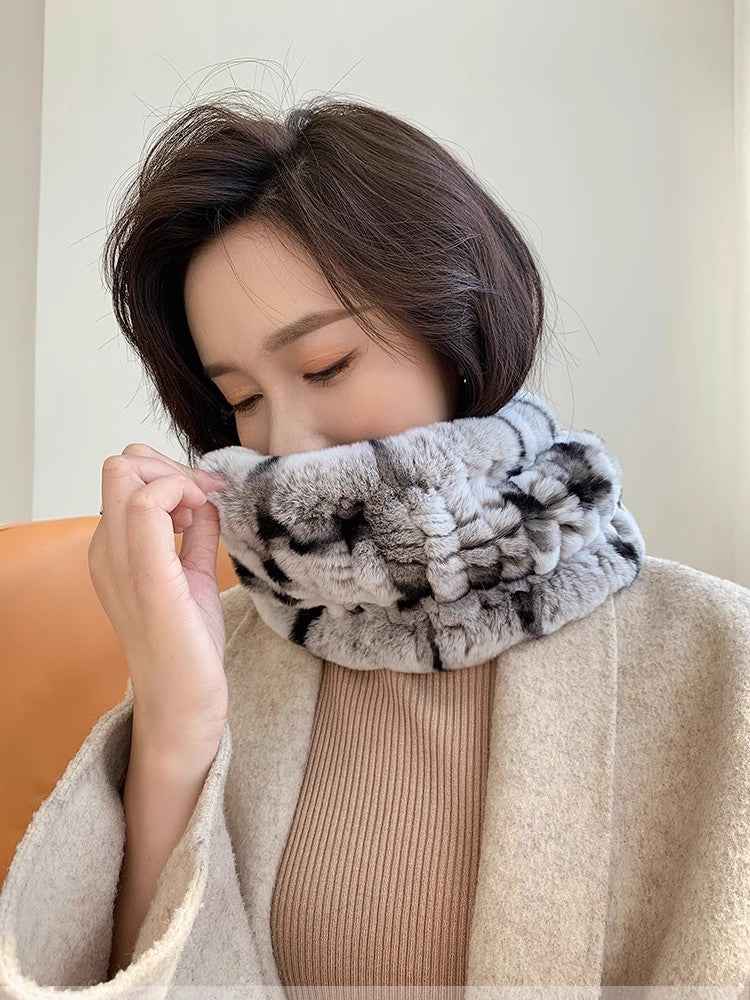 Rex rabbit fur scarf elastic woven fur neck scarf - variant_title