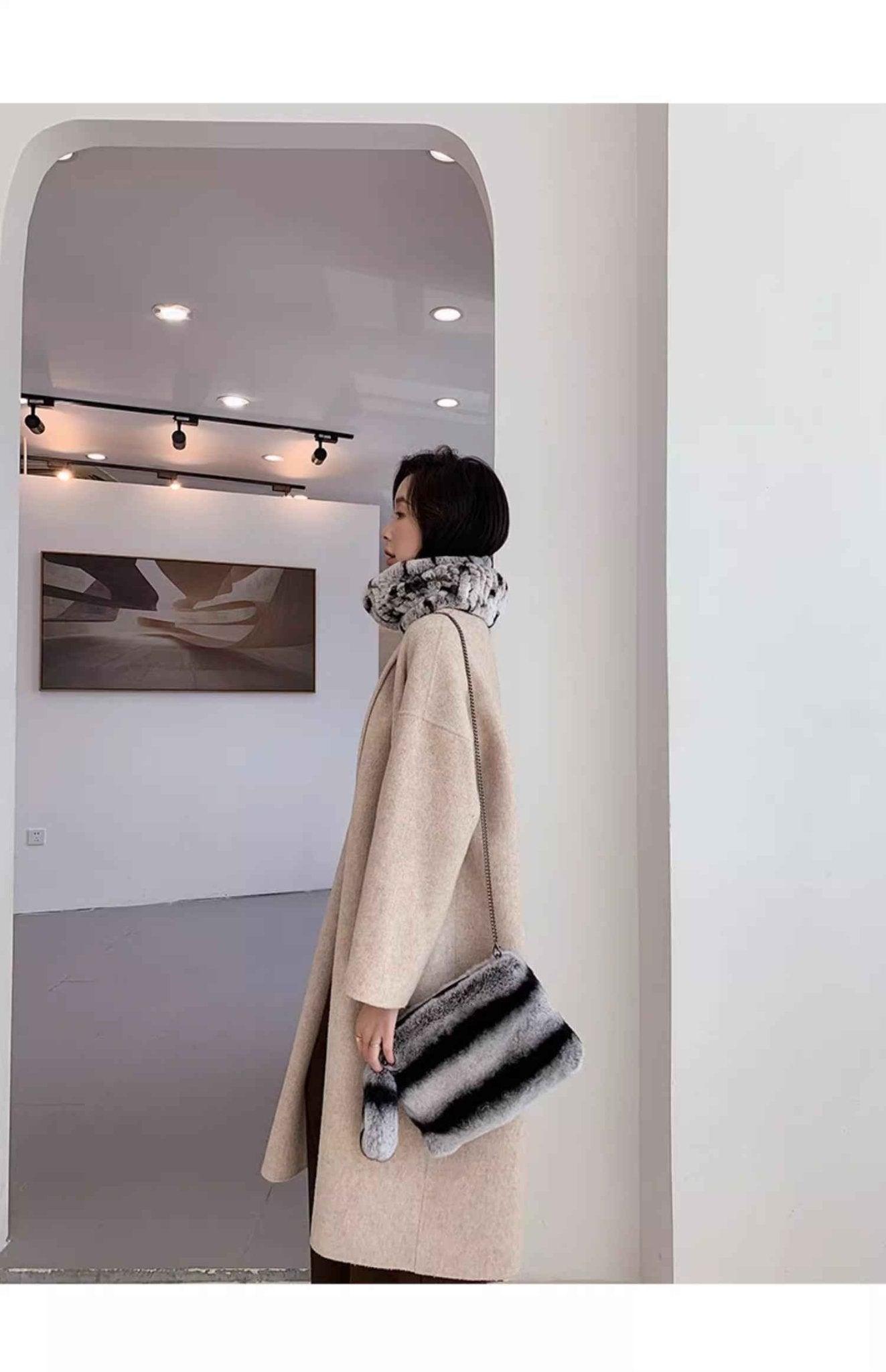 Rex rabbit fur scarf elastic woven fur neck scarf - variant_title