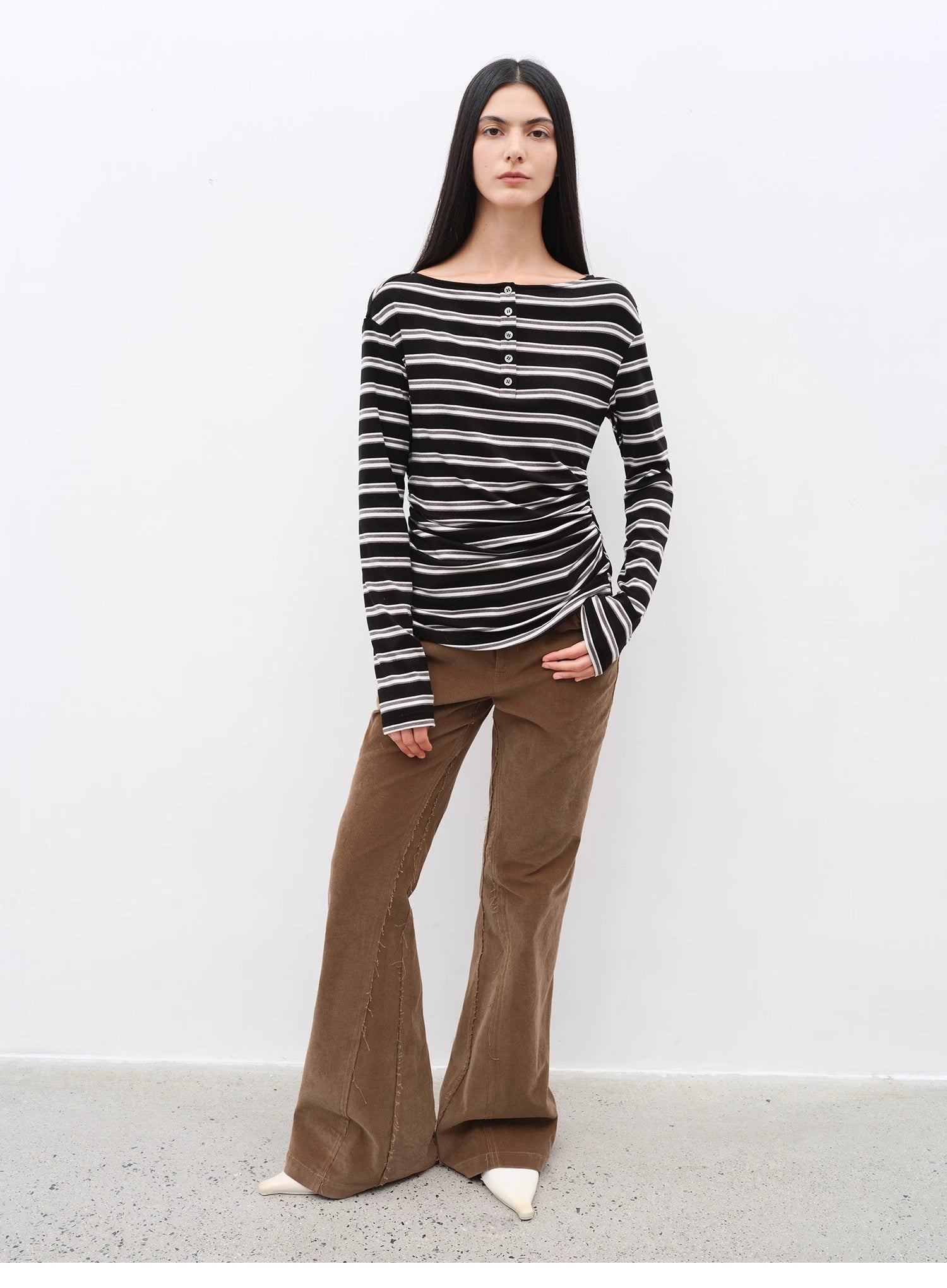 "Road to Extraordinary" Retro modern versatile slim corduroy flared trousers - variant_title