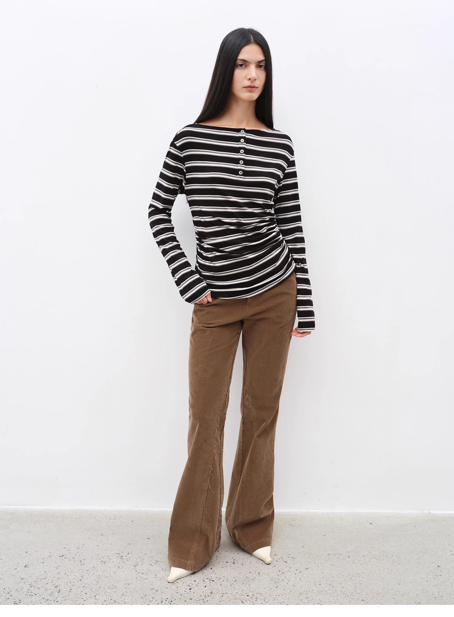 "Road to Extraordinary" Retro modern versatile slim corduroy flared trousers - variant_title