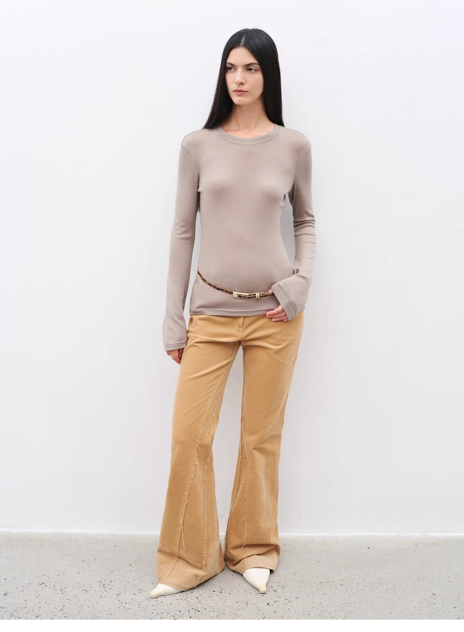 "Road to Extraordinary" Retro modern versatile slim corduroy flared trousers - variant_title
