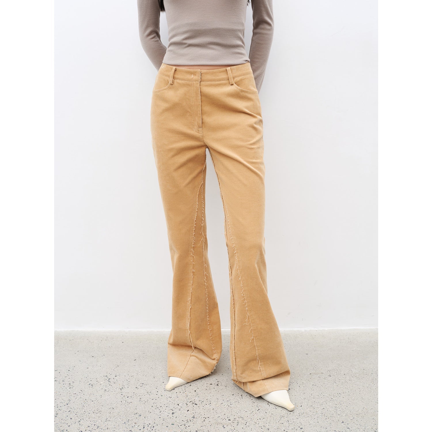"Road to Extraordinary" Retro modern versatile slim corduroy flared trousers - variant_title