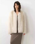 Model styling Romantic Nordic Agate Fox fur coat