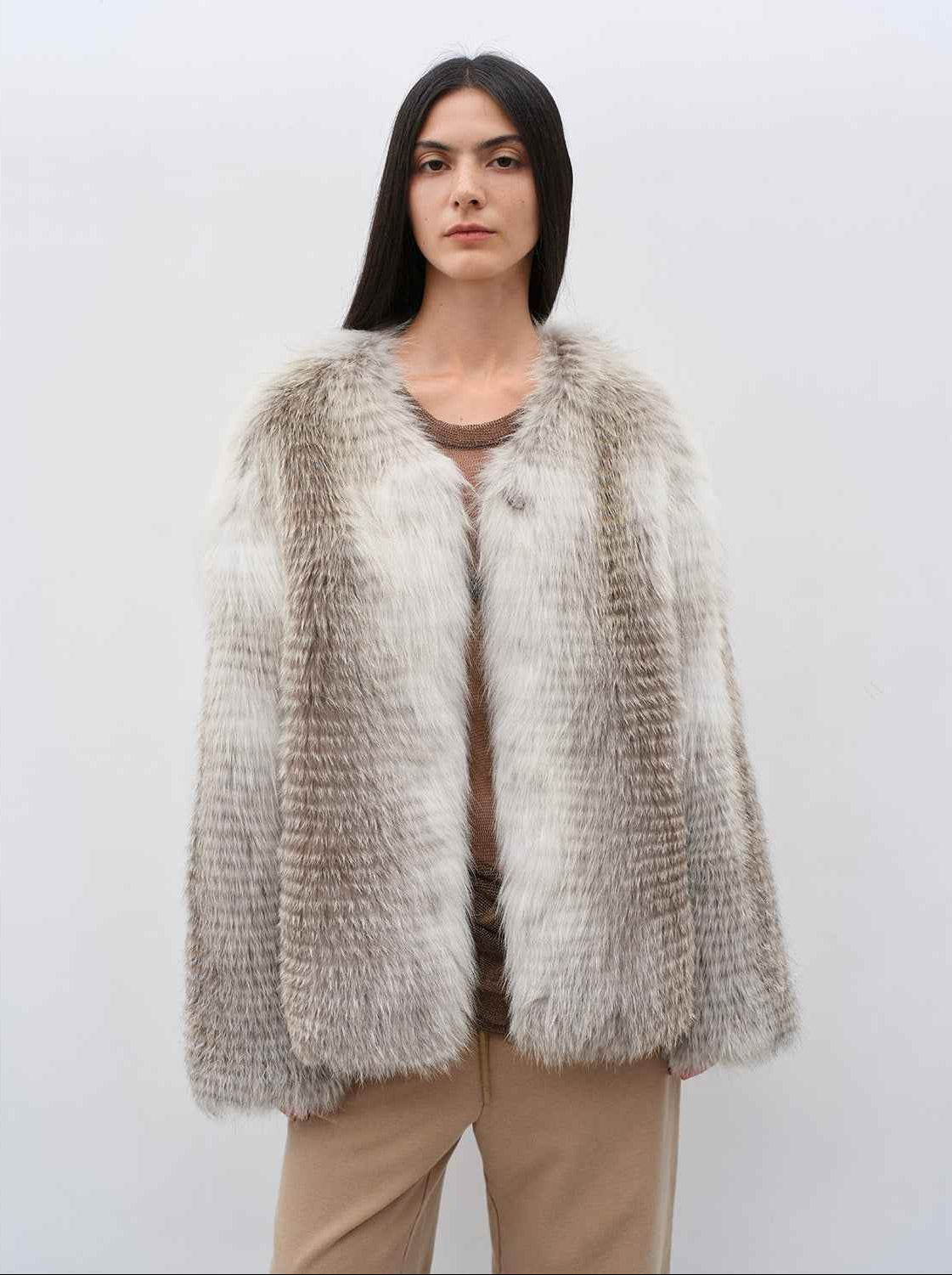 Romantic Nordic Imported colorful fox fur coat - variant_title