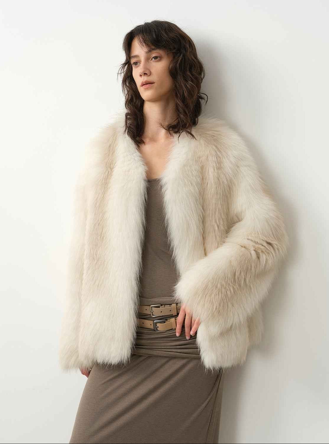 Romantic Nordic Imported colorful fox fur coat - variant_title
