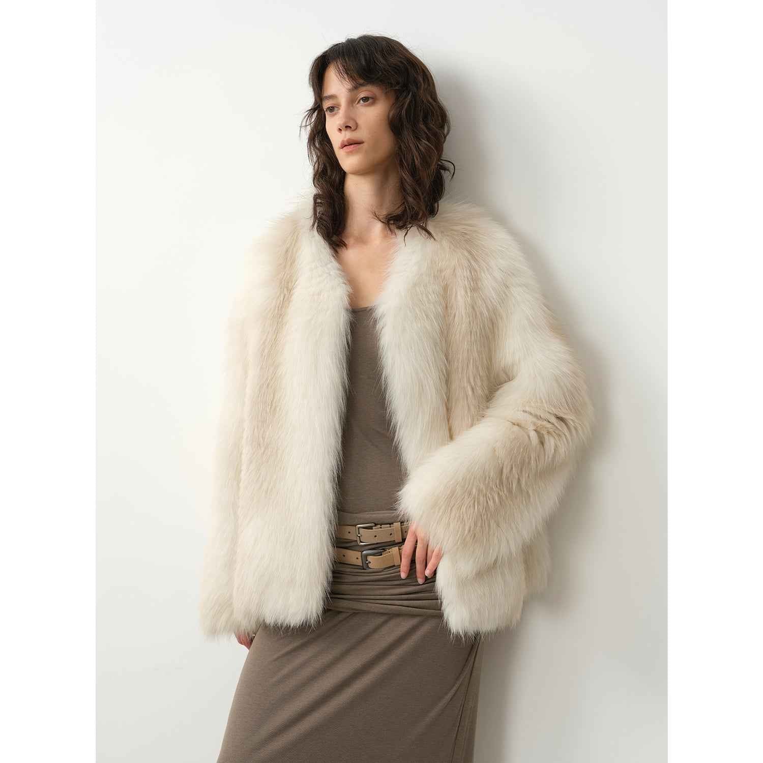 Romantic Nordic Imported colorful fox fur coat - variant_title