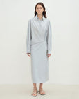 "Romantic Vibes" Cross - Placket Loose Long - Staple Cotton Shirt Dress - variant_title