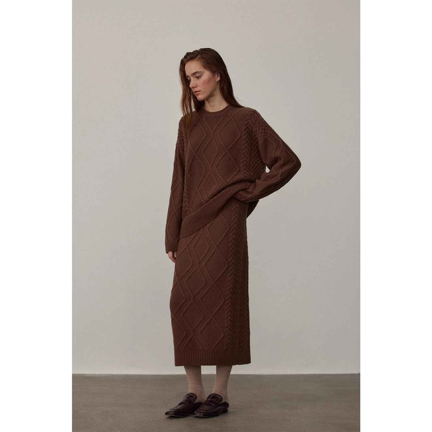 "Rozen Maiden" 26S Australian Merino Wool Cable Skirt - variant_title