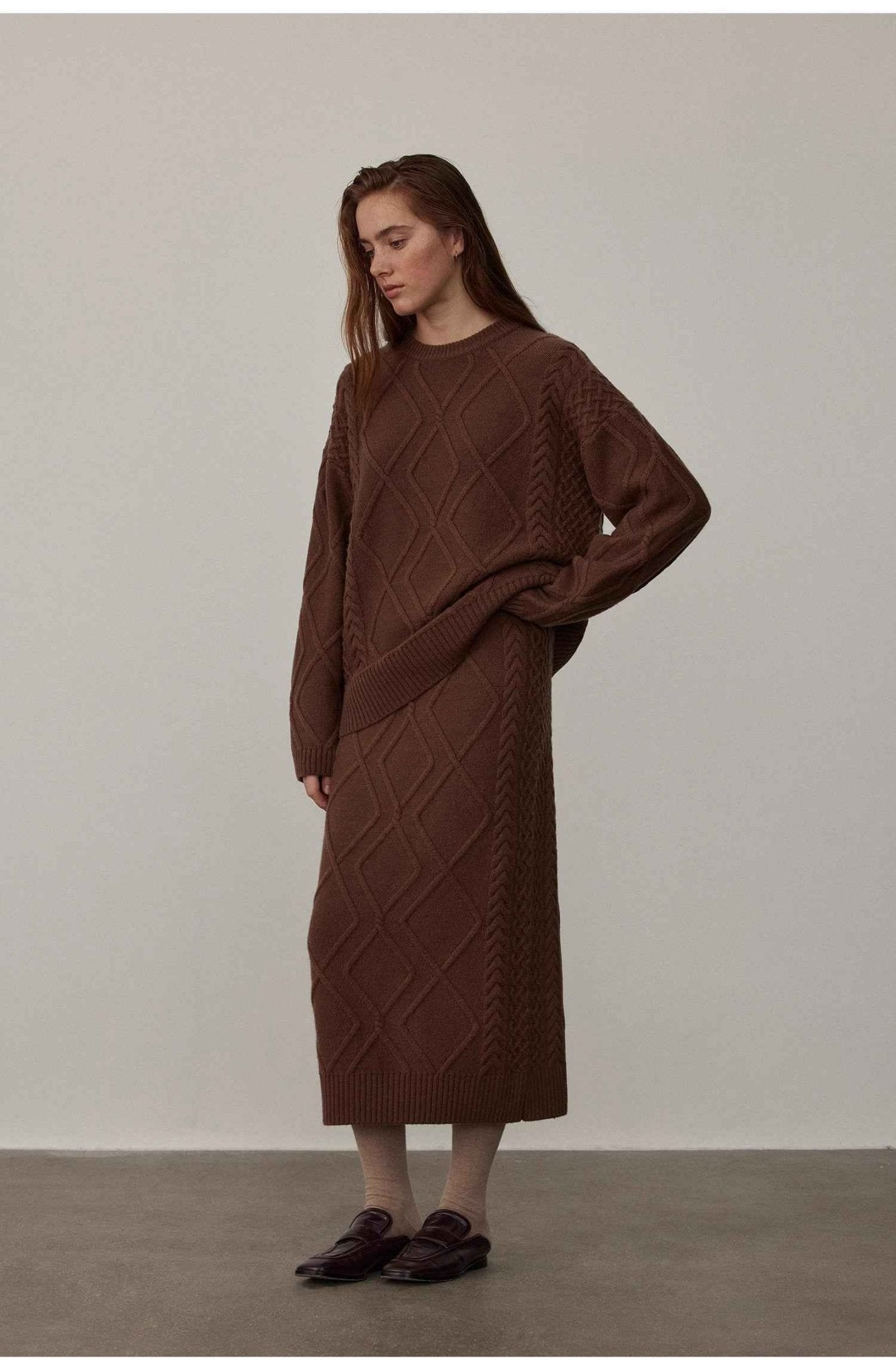 "Rozen Maiden" 26S Australian Merino Wool Cable Skirt - variant_title