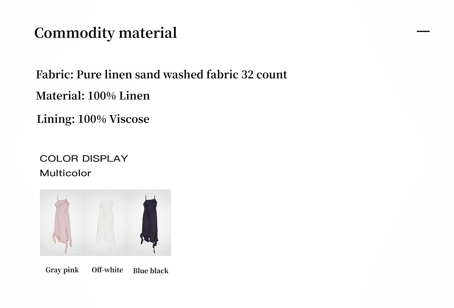 Sand - washed Linen Sling Ruffled Irregular Fit Sling Dress"Summer Whisper" - variant_title