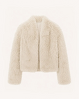 Fireladyfur Women's Casual Tuscan Sheepskin Jacket with Stand-up Collar“Sea of Love Accompaniment” product image 1