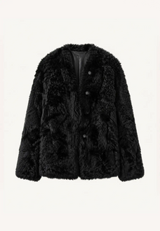 Fireladyfur Women's Casual Tuscan Sheepskin Jacket with Stand-up Collar“Sea of Love Accompaniment” product image 15