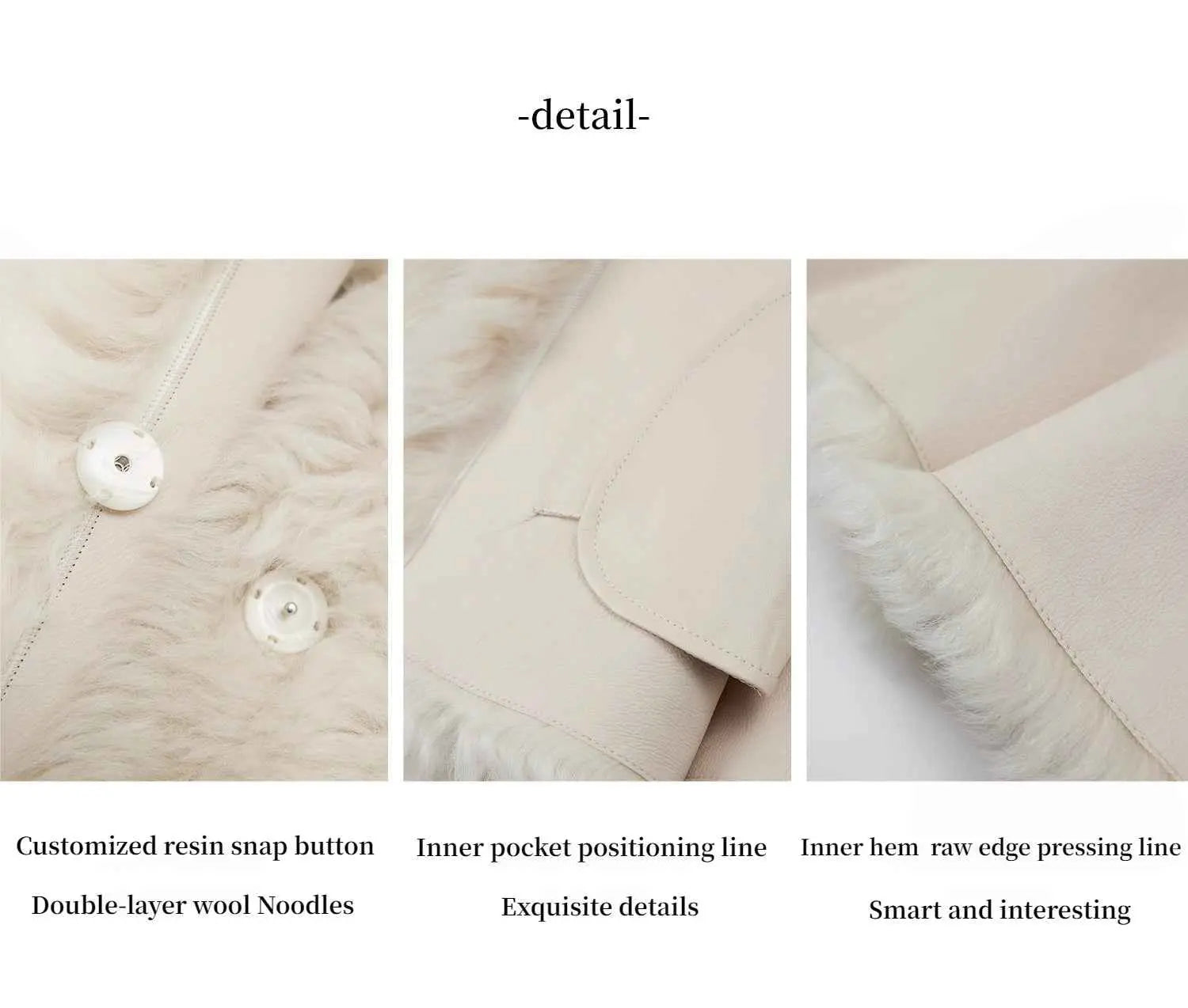 Fireladyfur Women's Casual Tuscan Sheepskin Jacket with Stand - up Collar“Sea of Love Accompaniment” - variant_title
