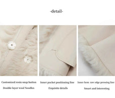 Fireladyfur Women's Casual Tuscan Sheepskin Jacket with Stand - up Collar“Sea of Love Accompaniment” - variant_title
