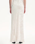 "Seville" bias - cut fishtail midi skirt in burnt pattern material - variant_title