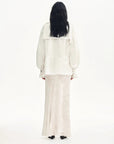 "Seville" bias - cut fishtail midi skirt in burnt pattern material - variant_title