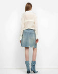 Silk Chiffon Light and Hazy Feeling Cool Drape Lace - up Sun Protection Shirt Summer "Hazy Moonlight" - variant_title