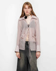 Silk Chiffon Light and Hazy Feeling Cool Drape Lace - up Sun Protection Shirt Summer "Hazy Moonlight" - variant_title