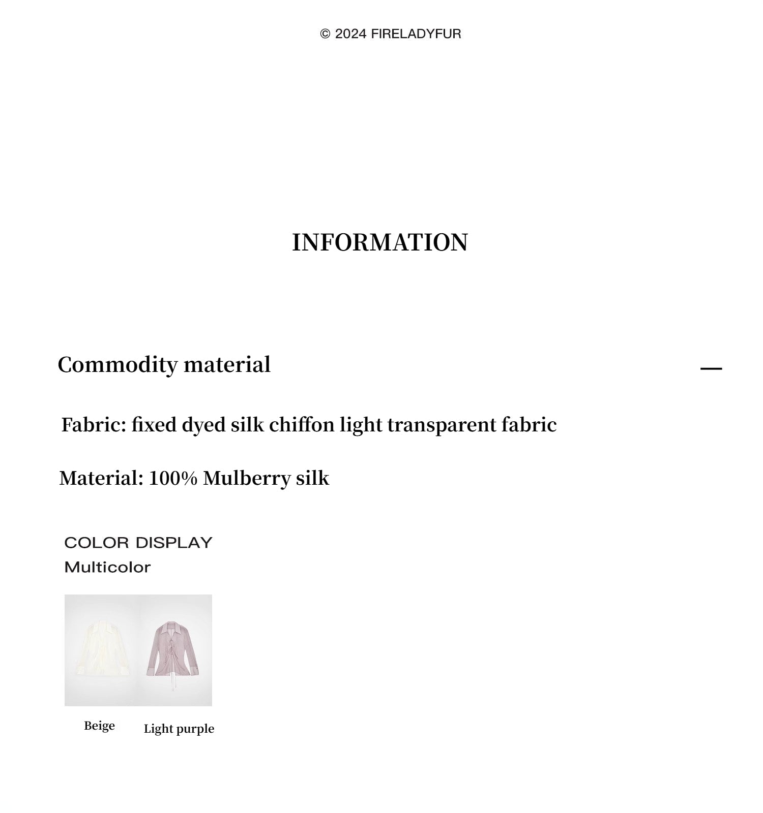 Silk Chiffon Light and Hazy Feeling Cool Drape Lace - up Sun Protection Shirt Summer "Hazy Moonlight" - variant_title