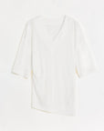 Silk Tencel blended pleated V - neck loose dropped shoulder T-shirt"Inspiration Bag" - variant_title